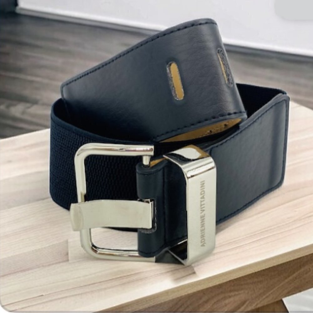 Adrienne Vittadini Wide Stretch Belt Black Sm/Med​​​